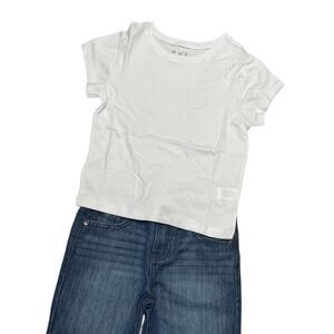 The Children's Place Girls White Short Sleeve T-Shirt XS